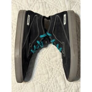 Diesel Newbie Mens Black Suede Mid Top Sneakers Teal Laces US 11 leather
